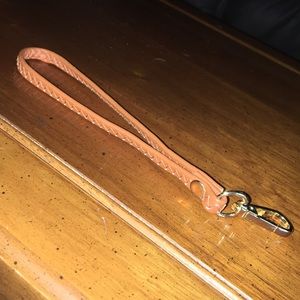 Faux leather wristlet strap